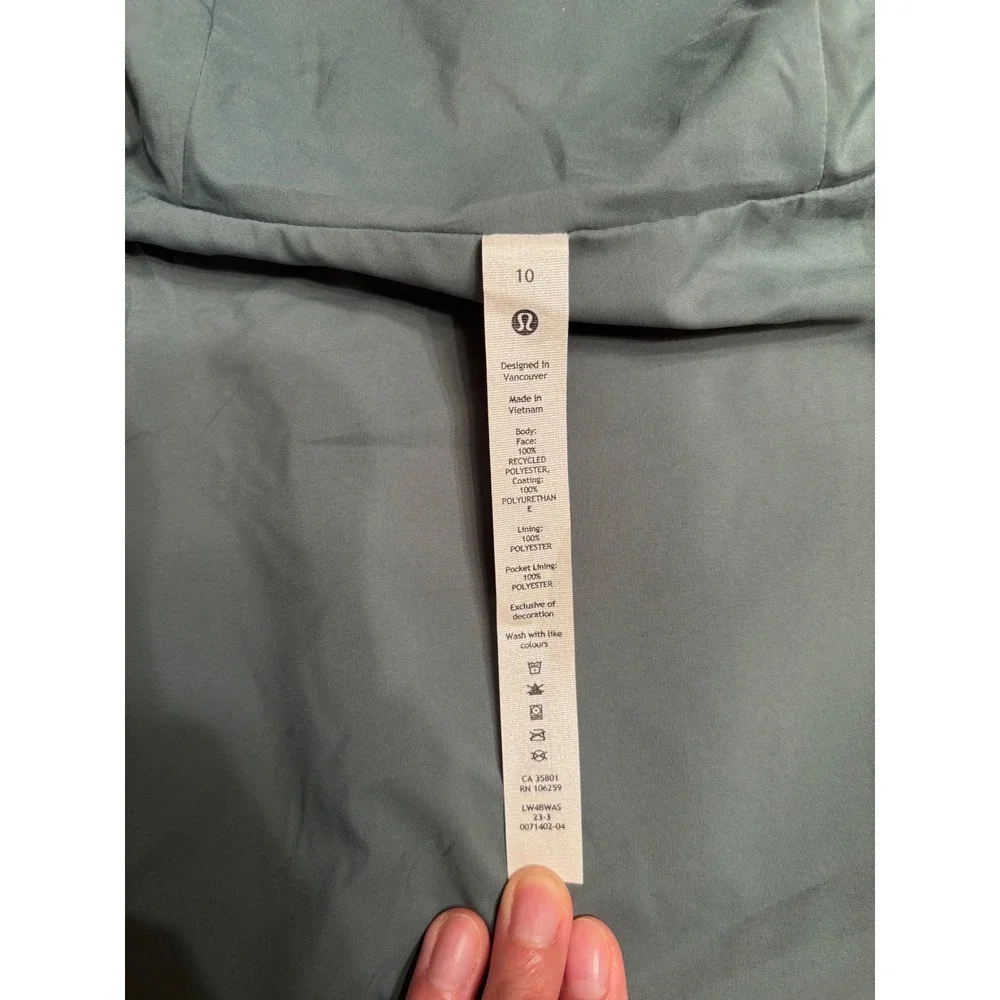 Lululemon Oversized Hooded Rain Jacket In Medium Forest - Size 10
